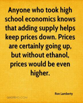 economics knows that adding supply helps keep prices down. Prices ...