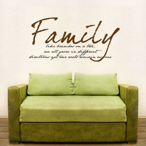 Wall Decal - Family Roots Quote Vinyl Wall Art Decal Phrase Removable ...
