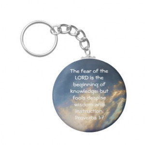 Bible Verses Wisdom Quote Saying Proverbs 1:7 Key Chains