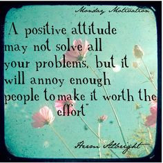 positive attitude may not solve all your problems, but it will annoy ...