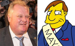 Toronto Mayor Rob Ford and Springfield Mayor Joe Quimby
