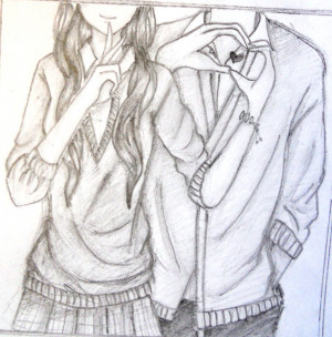 cute couple by greengirl911 fan art traditional art drawings other ...
