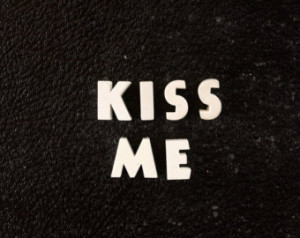 Vintage White Ceramic Push Pins &qu ot;KISS ME