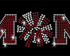 Cheer MoM with POM POM Rhinestone D ecal ...