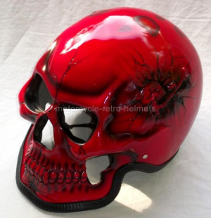 Red Skull Motorcycle Helmet