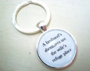 ... wife's refuge place key chain, gift for husband, to husband from wife