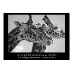 Sweet Giraffes Poster, with quote about love