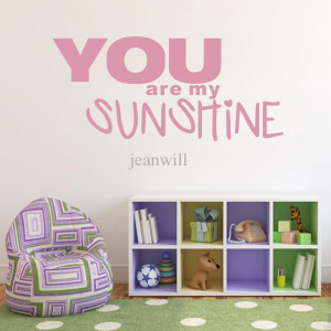 ... sunshine Wall Quote Decal Sticker Decor Lettering Saying Nusery Wall