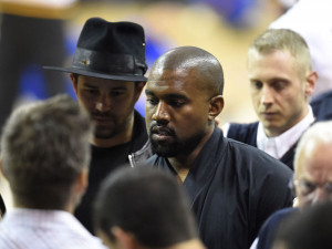 Kanye West at an American Football game in Ohio