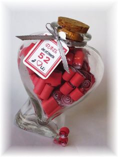 Gift for DAD 52 I Love You's in a Jar of Hearts Personalized Quotes ...