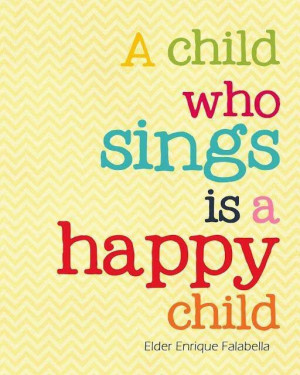 Sings = happy child