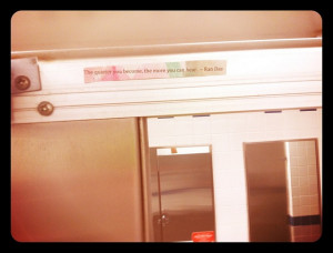 to do some serious guerrilla art with my kids lately. Leaving quotes ...