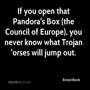 If you open that Pandora's Box (the Council of Europe), you never know ...
