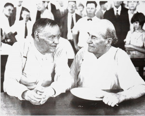 Darrow, left, & Bryan, right, at Scopes trial