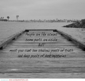 Life quotes people are like ocean quote and the picture of the bridge