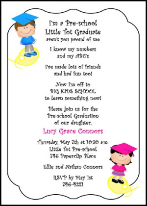 tot preschool graduation announcements and invitations for little pre ...