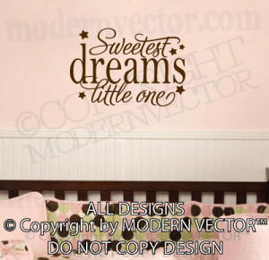 ... DREAMS Little One Quote Vinyl Wall Decal Lettering Nursery Girls Boys