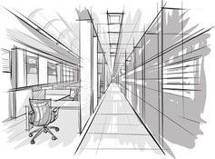 Premises Preferred Sketch of Inside of Office