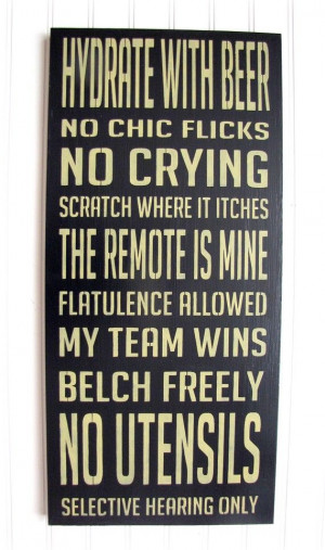 Man Cave Rules Typography Sign