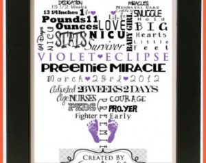 Customized Word Art for Preemie Mom s and Nurseries - Great Gift for ...