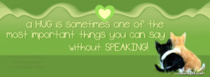 Hugs Speak Volumes Facebook Cover