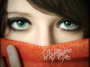 cute, eyes, girl, orange, quote
