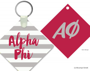 Alpha Phi Stripe Keychain | Boutique Greek