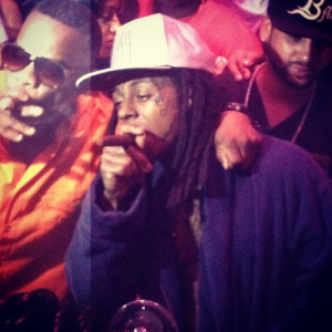 Lil Wayne Attends His Birthday Bash Wearing A Robe At LIV Nightclub In ...