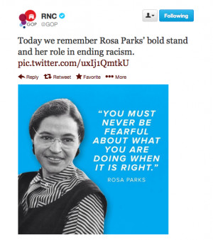 Rosa Parks tweet RNC ending racism