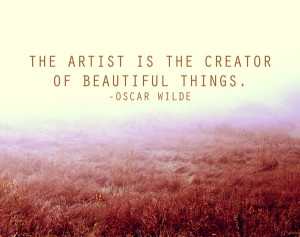 Oscar Wilde Artist Quote in a Peaceful Field Print Art Print