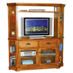 Corner Entertainment Center with Hutch