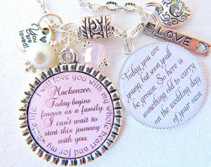 Step Daughter Gift FLOWER GIRL Gift PINK Chram Necklace I will love ...