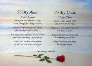 Details about AUNT & UNCLE PERSONALIZED POEM CHRISTMAS GIFT IDEA