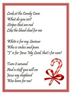 Legend Of The Candy Cane Poem - great idea for children's Sunday ...