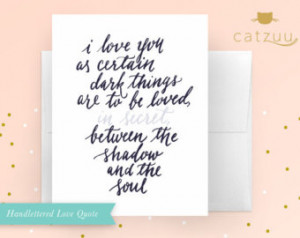 Love You In Secret Quote Greeting Card Handlettered with Brush Pen ...