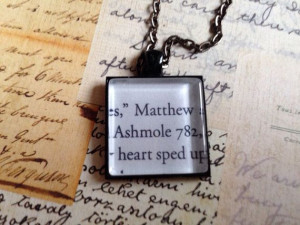 Matthew / Ashmole 782 Book Quote Pendant Inspired by the All Souls ...