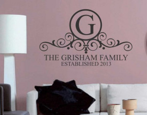 Vinyl Wall Lettering Family Monogram Last Name by WallsThatTalk, $13 ...