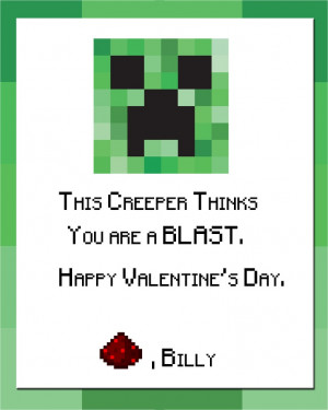 THREE Minecraft Valentine Printables