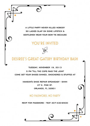 My Great Gatsby Birthday Invitation!