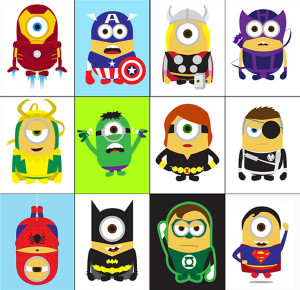 Minions disfrazados de super héroes