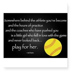 Play for her-college softball Square Sticker 3