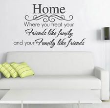 Quote Warm Home Friends Like Family Wall Sticker Vinyl Decal Art Decor ...