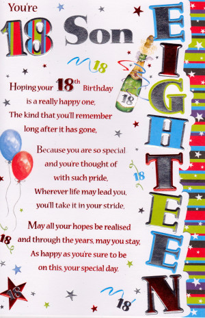 ... › Cards › Birthdays › 13-18 › You’re 18 Son Birthday Card