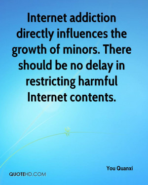 Internet addiction directly influences the growth of minors. There ...