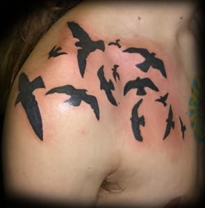 Crow Tattoos On Shoulder