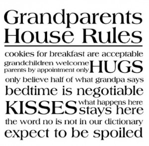 Grandparents House Rules wall quote decals