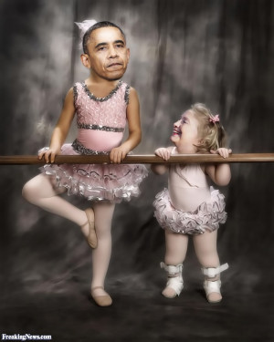 Funny Barrack Obama and Hillary Clinton Ballet Dancers