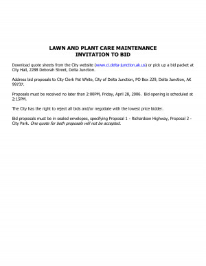 Lawn Care Business Bid Proposal - DOC