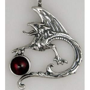 Click here: Sterling Silver Griffin with a Genuine Garnet