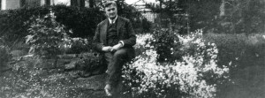 Vaughan Williams in his garden at 'White Gates', Dorking, Surrey